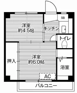 ビレッジハウス美野里1号棟【3階】の間取り