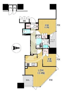 ブランズタワー大阪本町【8階】の間取り