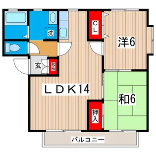 フレグランスクレール C棟【2階】の間取り