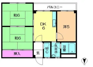 レインボーマンション中山【2階】の間取り
