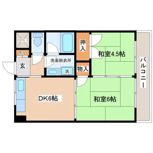 ホープレジデンス木町【2階】の間取り