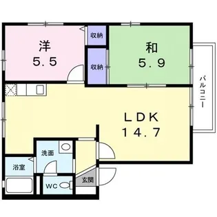 フレグランスKOZAI B棟【1階】の間取り