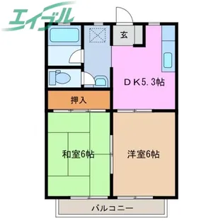 ハイツシャルム【2階】の間取り