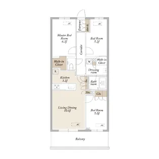 KDXレジデンス武蔵境II【1階】の間取り