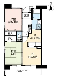 URパークタウン西武庫【6階】の間取り