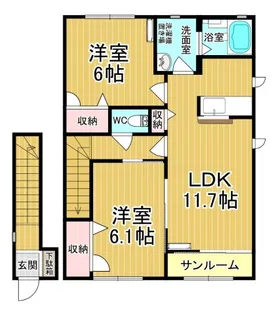メゾン・ボヌールE【2階】の間取り
