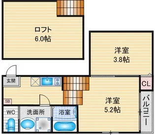 ハーモニーテラス明治III【2階】の間取り