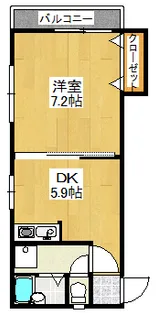 ロックフィールド萩【1階】の間取り