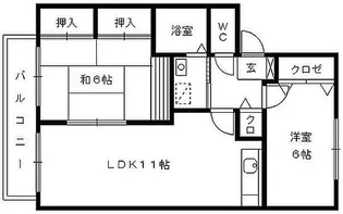 メルベーユ津福C棟【1階】の間取り