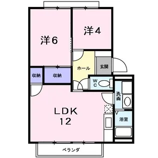 滋賀県彦根市大藪町【アパート】の間取り