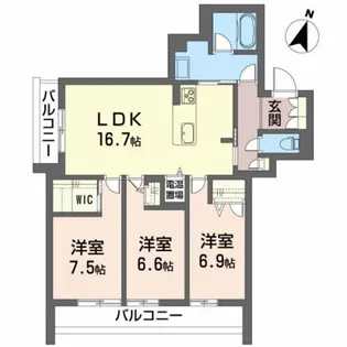 シティプラザ長者【2階】の間取り