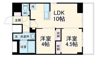 S-RESIDENCE原木中山azure【4階】の間取り