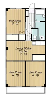 スカイマンション板戸【2階】の間取り