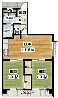 ルミウス恵美須【4階】の間取り