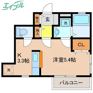 アクシス尾平【1階】の間取り