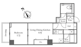 東京都中央区新川2【マンション】の間取り