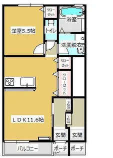サニーヒル【1階】の間取り