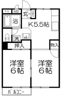 桜丘ローズマンション【3階】の間取り