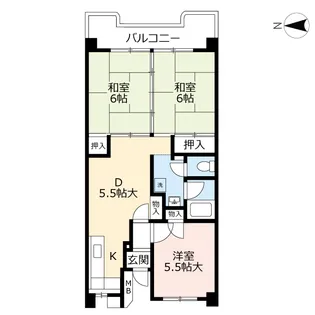 UR紅梅【4階】の間取り