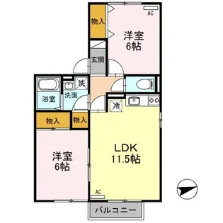 サンライズ・タカB【2階】の間取り