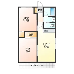 徳島県徳島市沖浜町北畑【マンション】の間取り