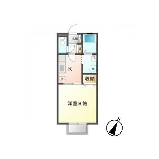 広島県福山市多治米町3丁目【アパート】の間取り