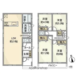 千葉県松戸市下矢切【一戸建】の間取り