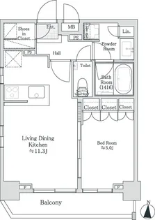 ガーラ・プレシャス渋谷六本木通り【13階】の間取り