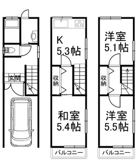 大阪府高槻市津之江町2【一戸建】の間取り