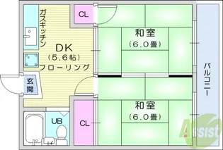 ツインリーブス【2階】の間取り