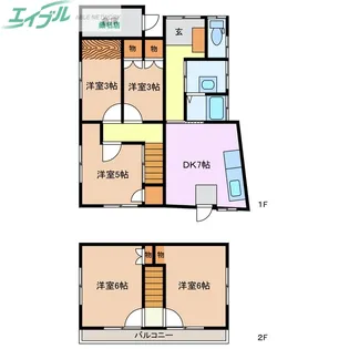 三重県三重郡川越町大字豊田一色【一戸建】の間取り