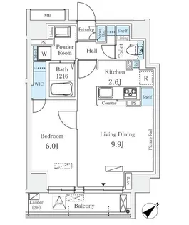 東京都港区麻布十番1【マンション】の間取り