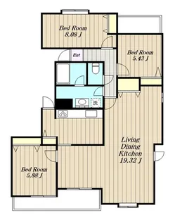 ジュネスあかね台【3階】の間取り