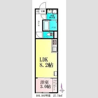 BAU美田園【1階】の間取り