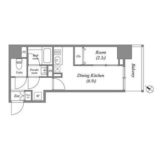 クオリタス日本橋浜町【4階】の間取り