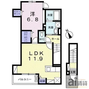 ヴィラージュ狭山祇園B【2階】の間取り