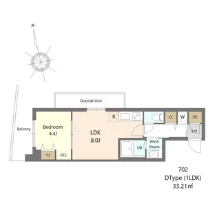 S-RESIDENCE北綾瀬awesome【7階】の間取り