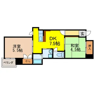 レークハイツ瀬田【3階】の間取り