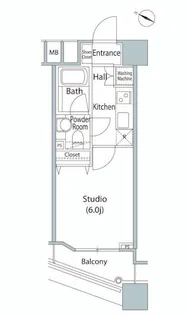 ファーストリアルタワー新宿【10階】の間取り