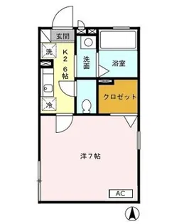 コスモハイツB【1階】の間取り