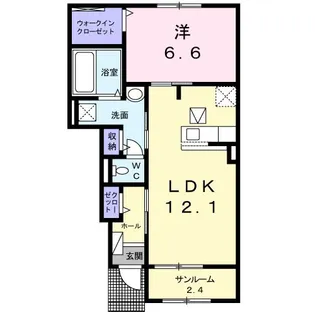 ハーモニーB【1階】の間取り