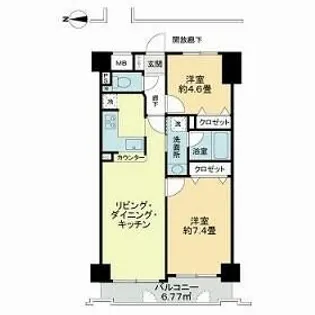 パシフィック五橋【4階】の間取り