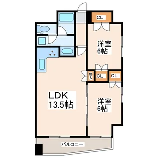 ヒルクレストフォーエス水前寺【5階】の間取り