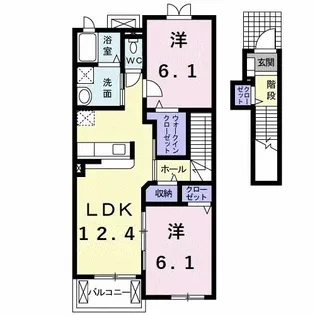 グラン ジェルメB【2階】の間取り