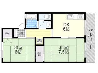 第2内の瀬ハイツ【2階】の間取り