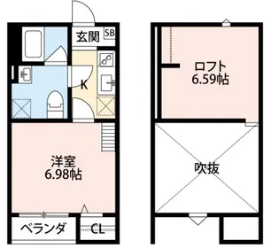 マーリエ長瀬【1階】の間取り