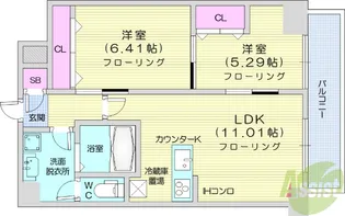 グラン・ドミール小田原山本丁【2階】の間取り