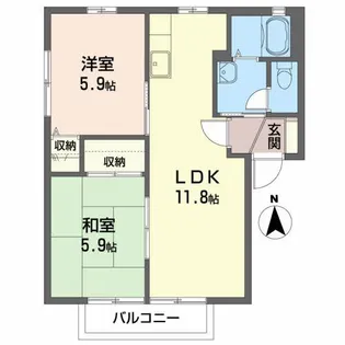 ディアス草野【1階】の間取り