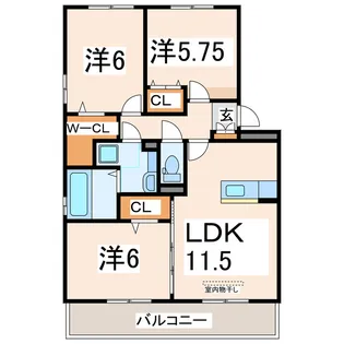 ぷらたなすIII【2階】の間取り