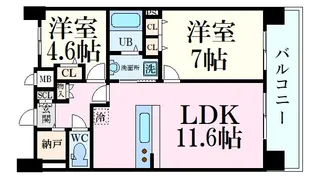 S RESIDENCE宇品海岸【12階】の間取り